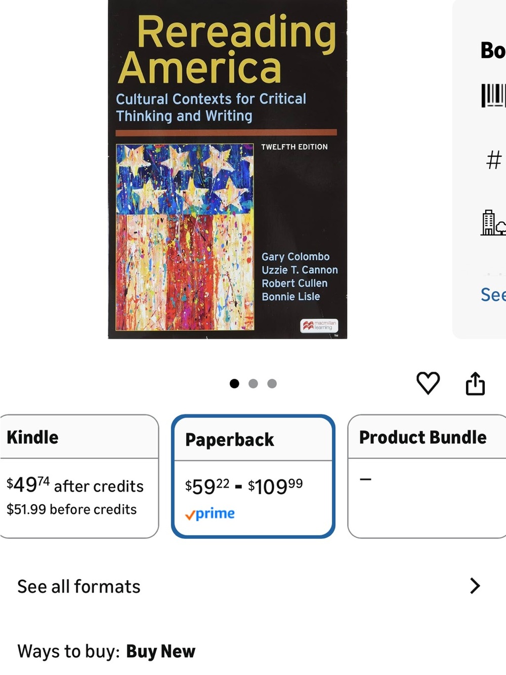 Rereading America: Cultural Contexts for Critical Thinking and Writing (12th Ed)